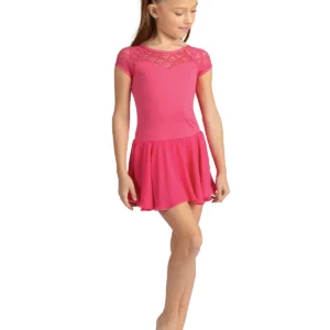 CAP SLEEVE DRESS WITH HEART LACE