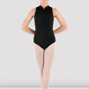 YOUTH TWIST MOCK NECK ZIP UP LEOTARD
