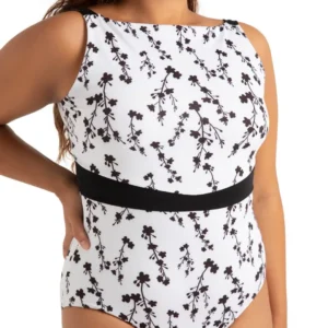 YOUTH FLEUR BOATNECK FLORAL LEOTARD