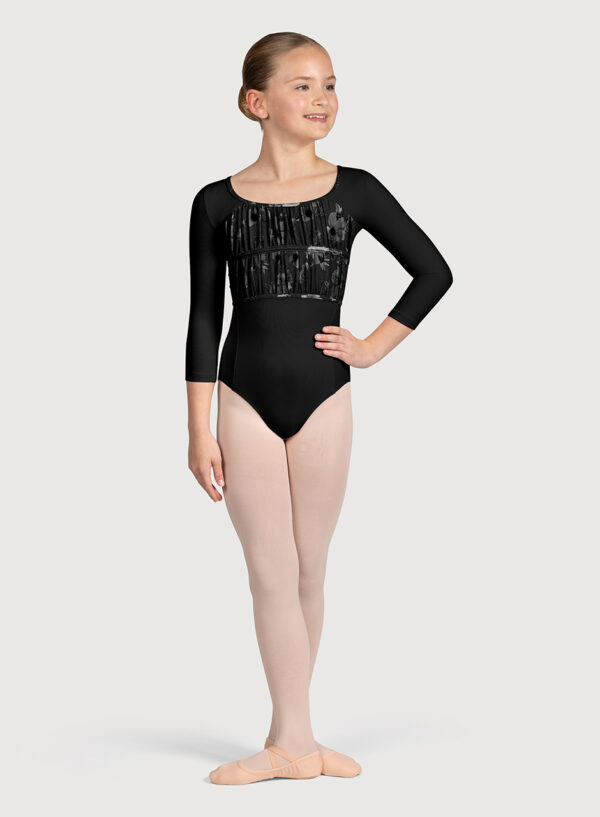 YOUTH PETAL 3/4 SLEEVE LEOTARD