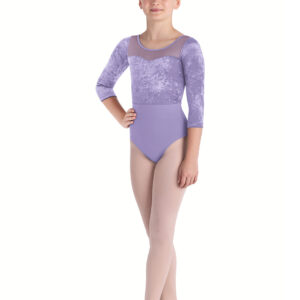 YOUTH HAUTE VELVET MESH BACK LEOTARD