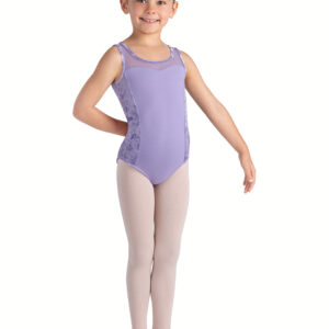 YOUTH HAUTE VELVET MESH BACK TANK LEOTARD