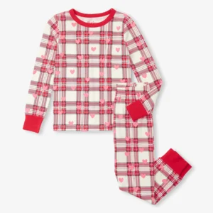 HATLEY HEARTS PLAID COTTON PAJAMA SET