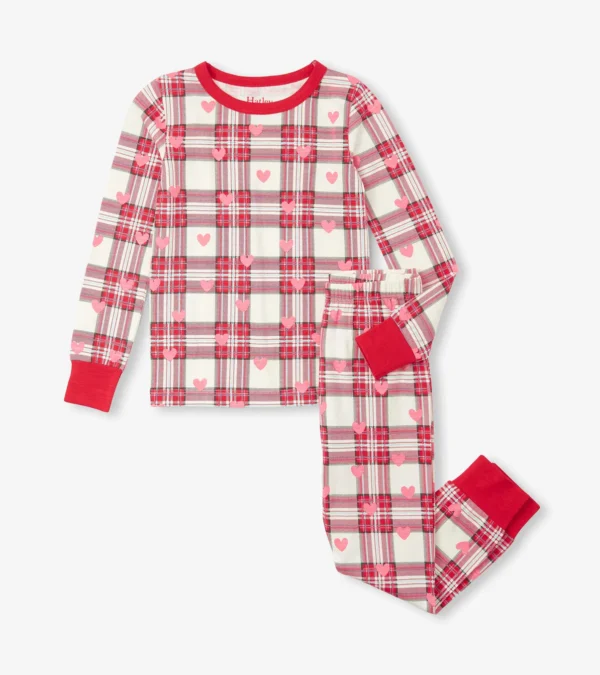 HATLEY HEARTS PLAID COTTON PAJAMA SET