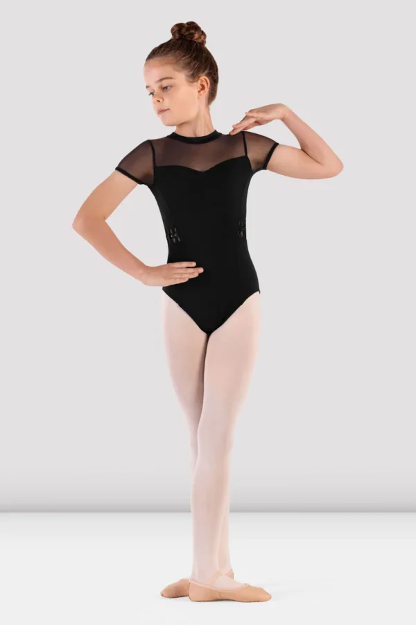 YOUTH TWIST MOCK NECK CAP SLEEVE LEOTARD