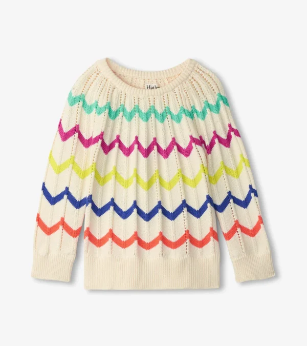 HATLEY RAINBOW CHEVRON RAGLAN PULLOVER