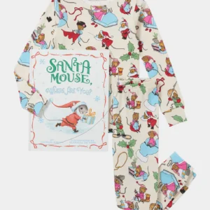 SANTA MOUSE BOOK AND PAJAMA SET