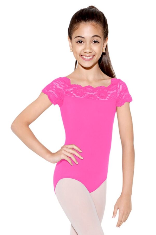 TILLY STRETCH LACE CAP SLEEVE LEOTARD
