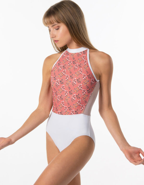 YOUTH CITRUS HIGH NECK WITH MESH BACK LEOTARD