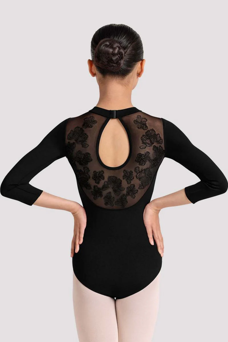 YOUTH EMBROIDERED 3/4 SLEEVE LEOTARD - Image 2