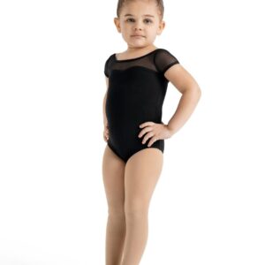 MESH YOKE SHORT SLEEVE LEOTARD